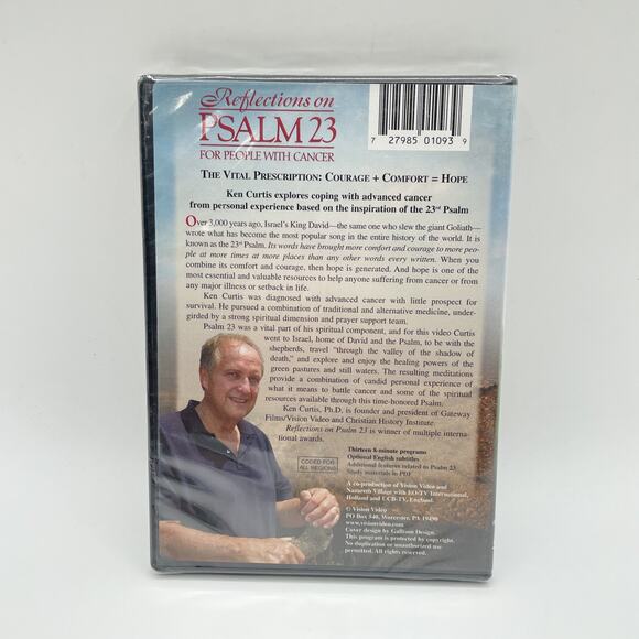 REFLECTIONS ON PSALM 23 FOR PEOPLE WITH CANCER - Ken Curtis DVD NEW/SEALED - Picture 2 of 2